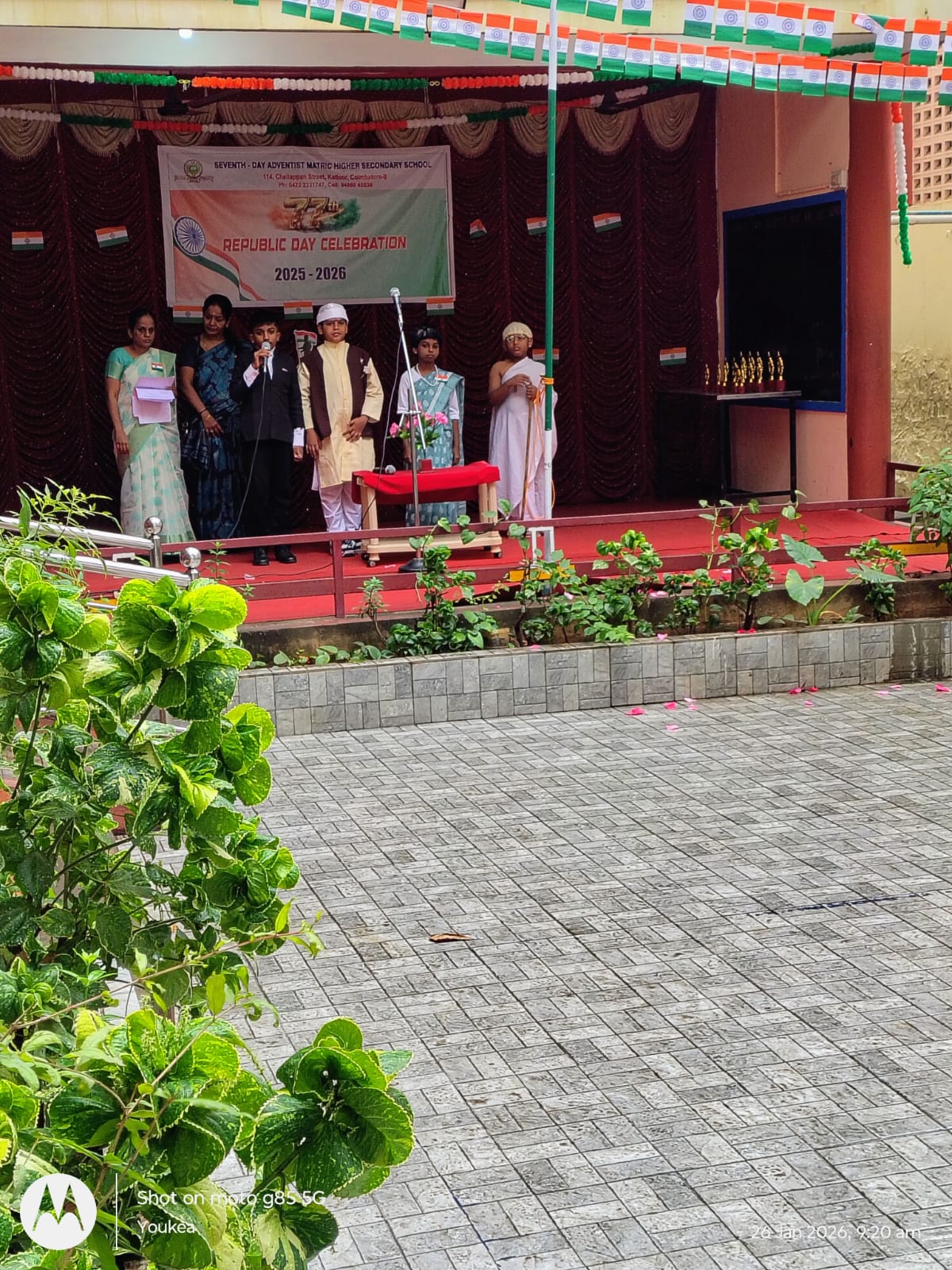 Flag Hoisting at SDA School Coimbatore Independence Day celebration